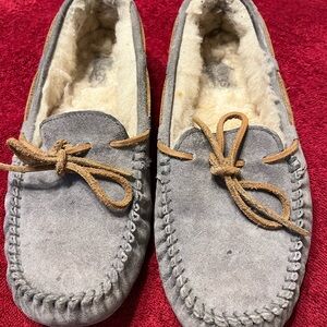 UGG Gray and Tan Moccasins for Women